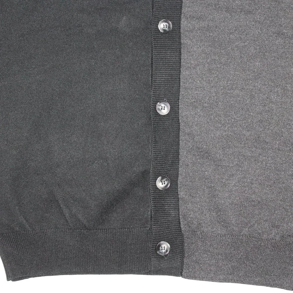 NWT Talkan Large 2 Tone Black Gray Cardigan Sweater 5 Button Long Sleeve Modern - Picture 5 of 10